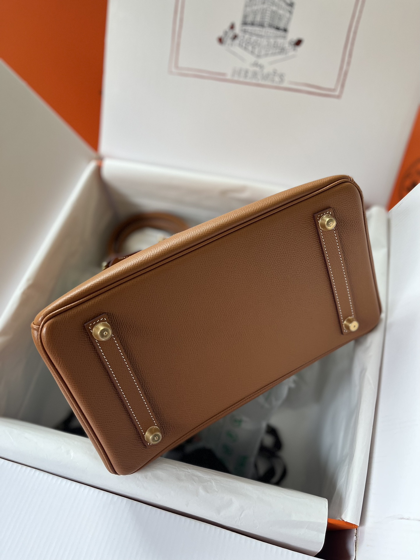 Birkin 30cm CK37 gold brown gold buckle Imported easy leather hand sewn Real shot The quality visible to the naked eye