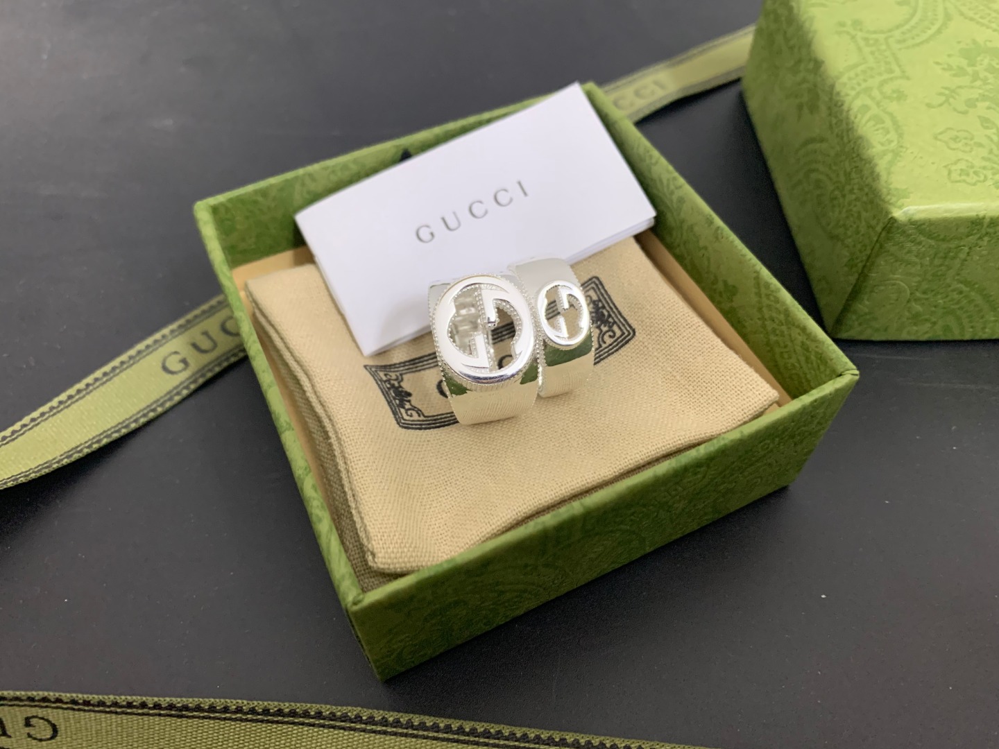 𝐆𝐮𝐜𝐜𝐢 Classic double G pattern couple ring