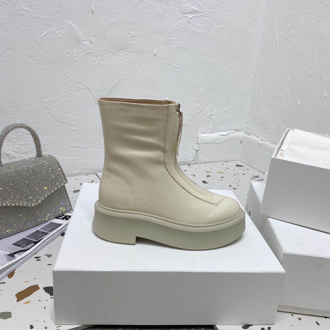 THE ROW - 2020 fall and winter classic thick-soled boots uppers original custom imported calfskin