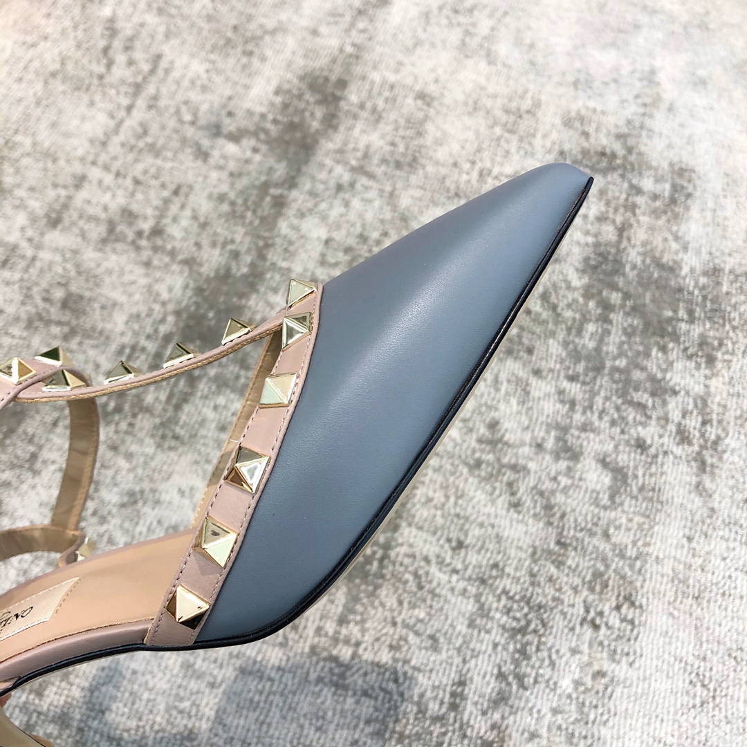 Valentino VT Collection Triple Strap Mid Heel 6.5cm Haze Blue