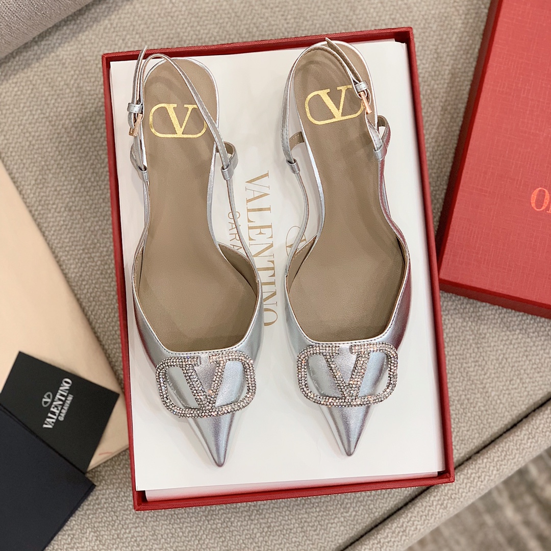 【Valentino】Valentino highest version of kitten heel sandals custom original top calfskin