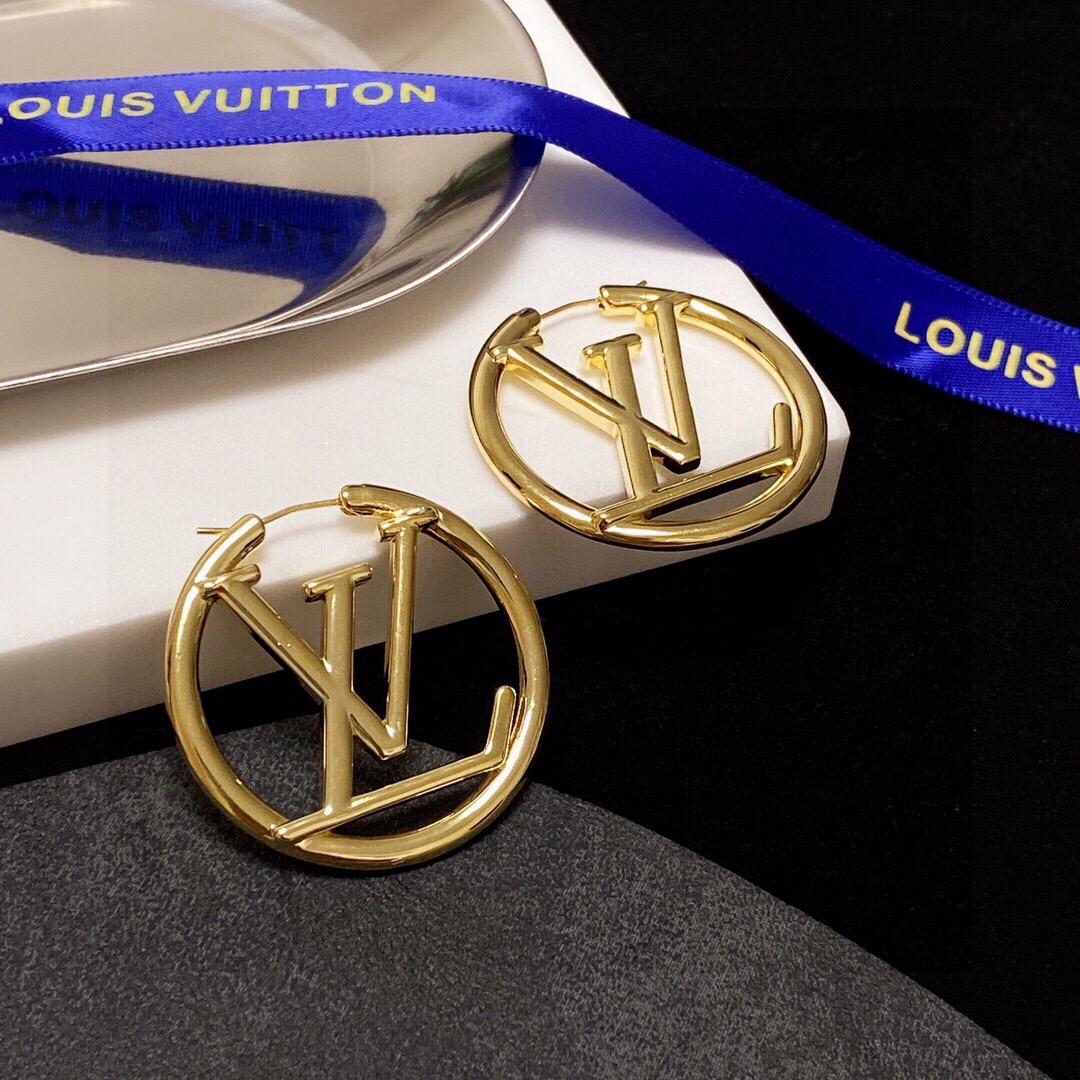 Louis Vuitton LV monogram earrings