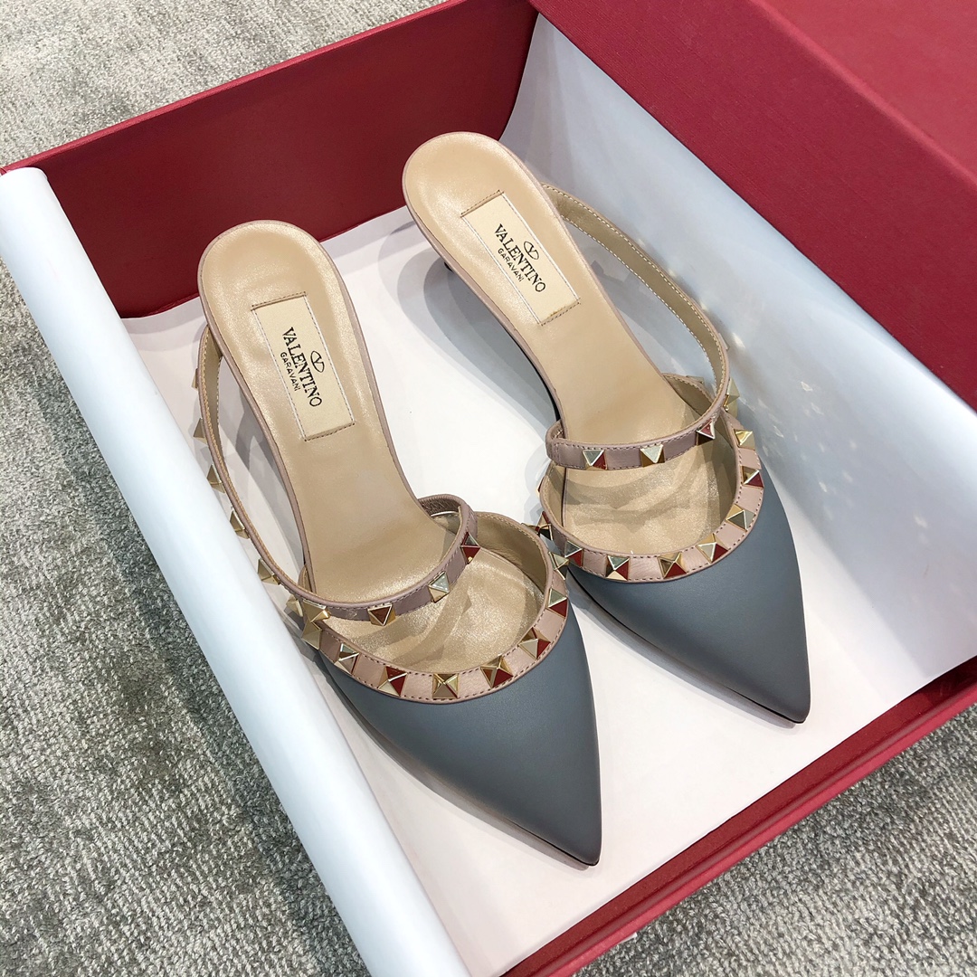 Valentino VT Collection One Strap Slant Heel Drag 6.5CM Haze Blue