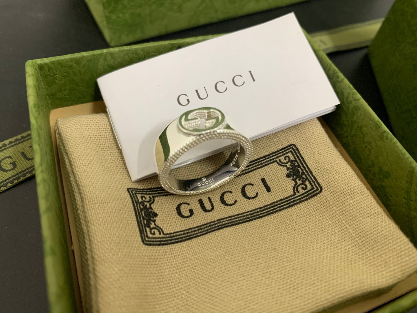 𝐆𝐮𝐜𝐜𝐢 Classic double G pattern couple ring