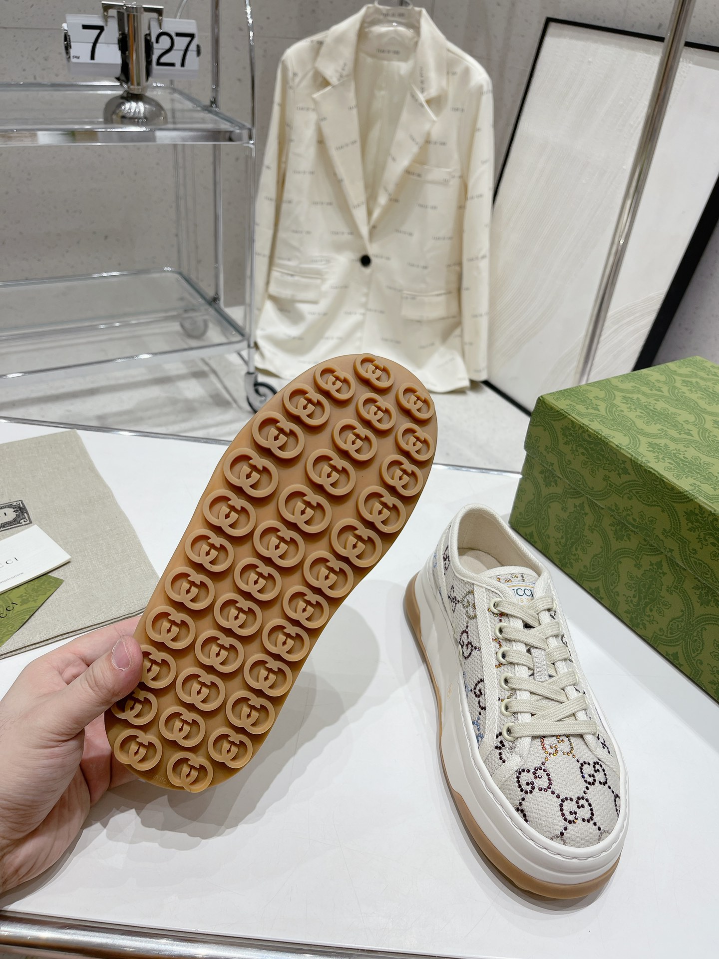 Gucci Explosive Presbyopia Canvas Casual Platform Shoes