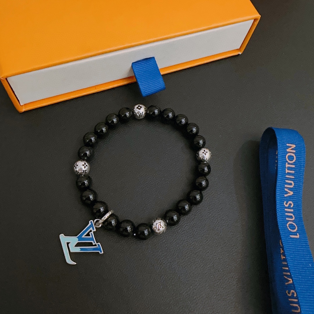 Louis Vuitton 🇷🇼 multi-element onyx thai silver style bracelet