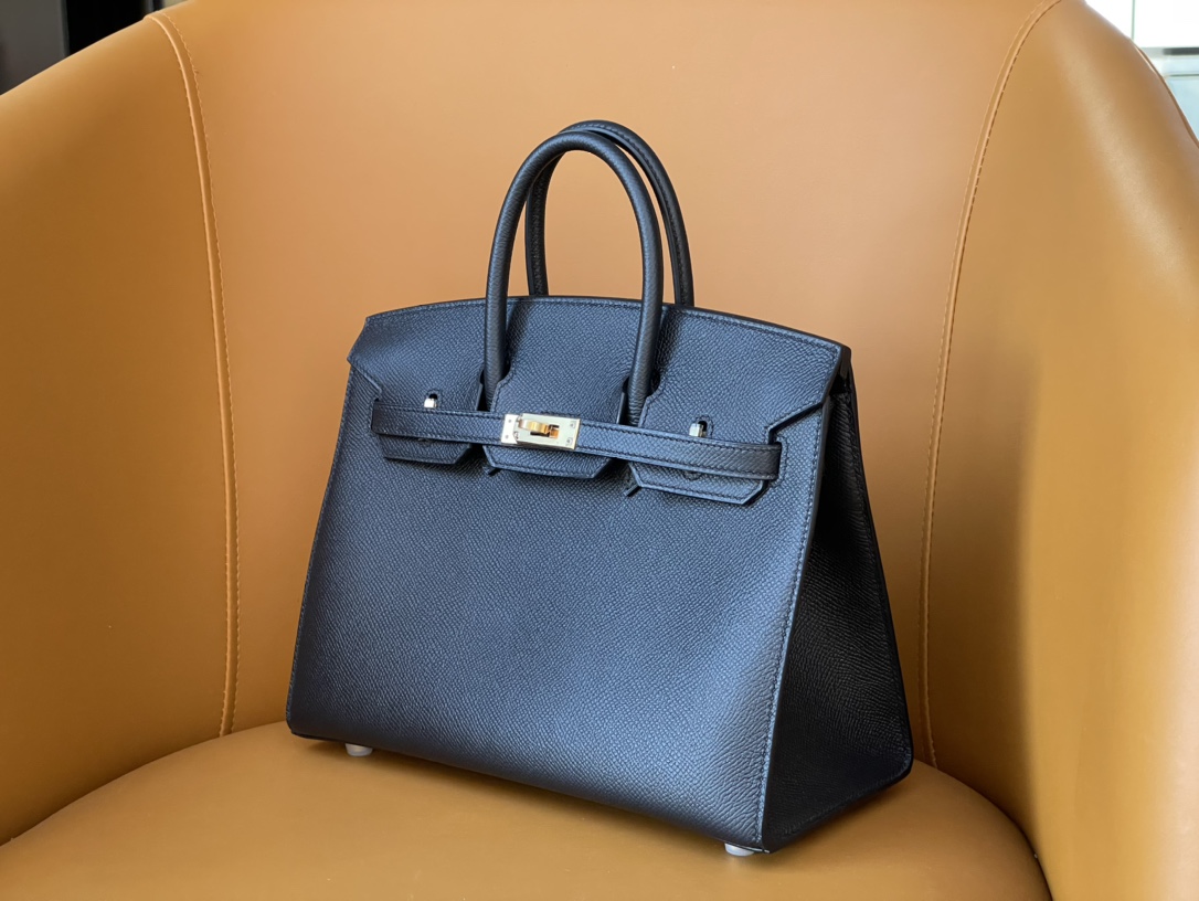 Birkin 25/30 Outer seam epsom leather black gold