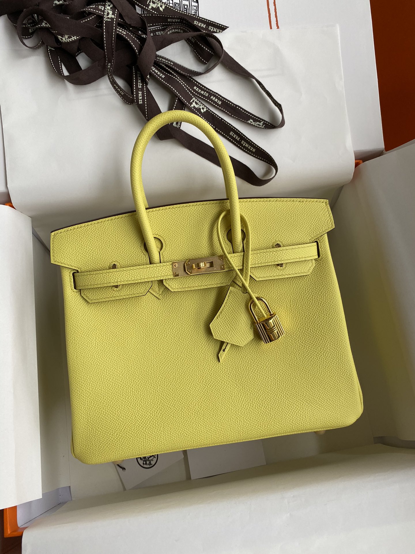 Birkin 25cm Epsom Leather Lemon Yellow 🍋 Gold Buckle