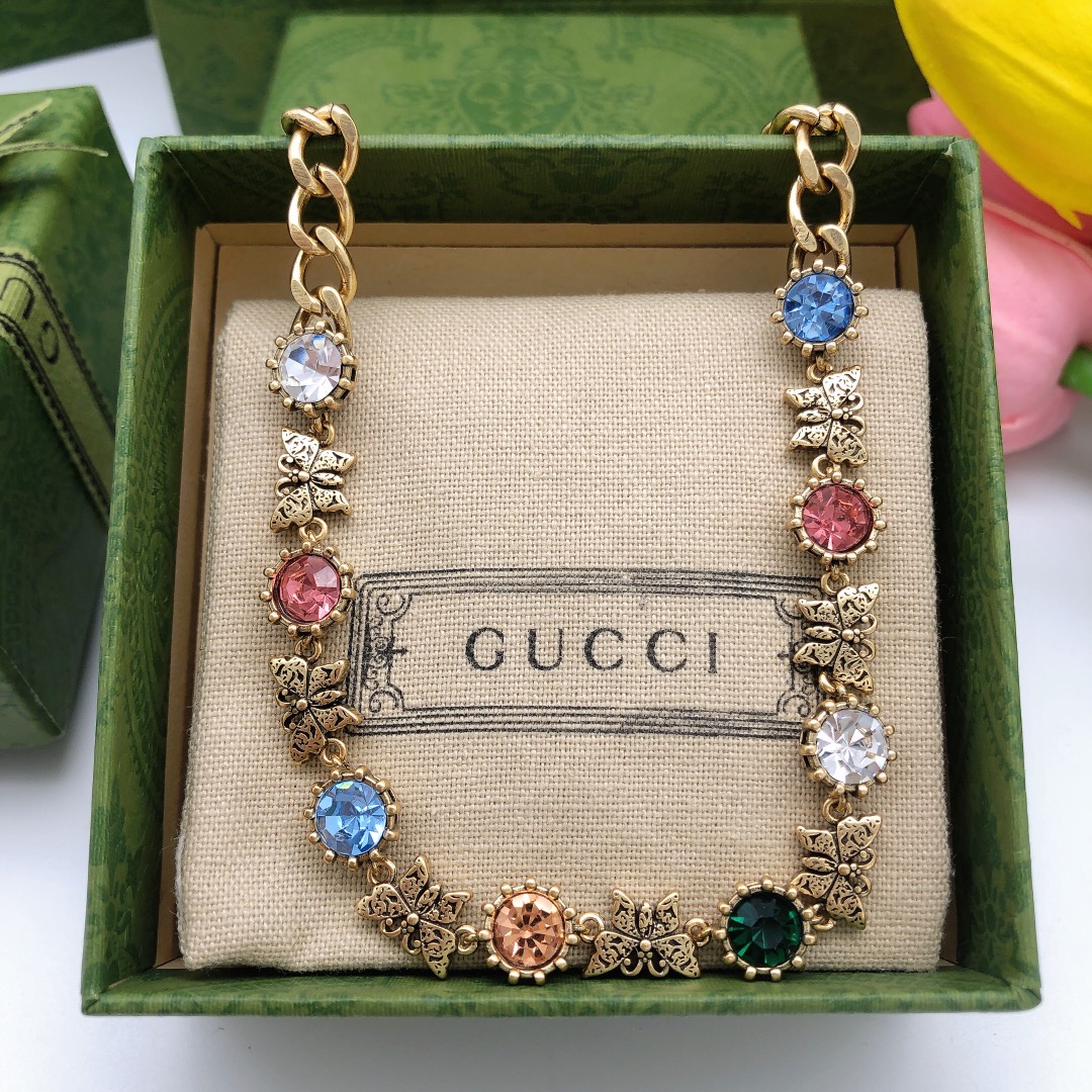 𝐆𝐮𝐜𝐜𝐢 Fashion Color Diamond Necklace