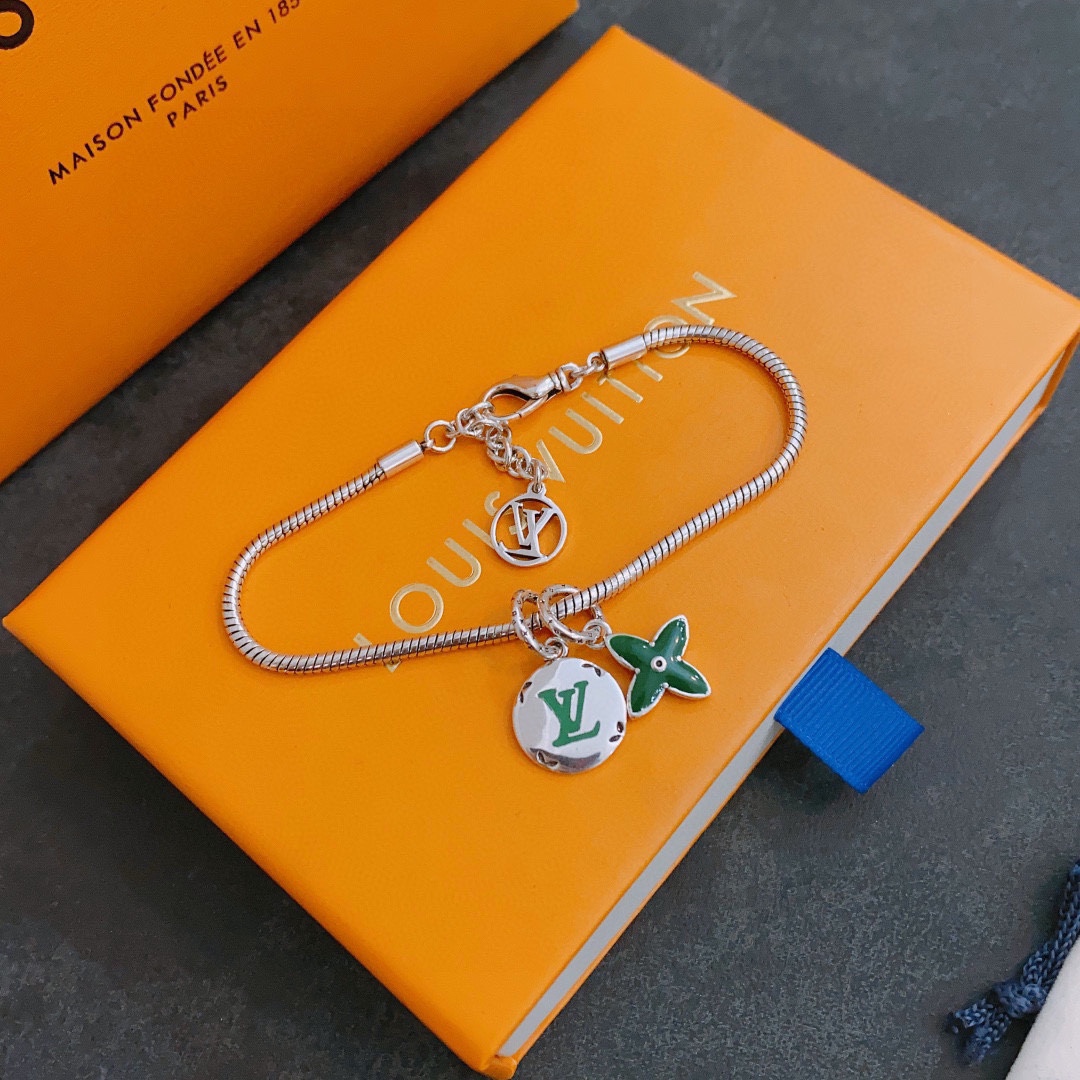 Louis Vuitton vintage silver bracelet couple's version 22cm20cm18cm changeable length