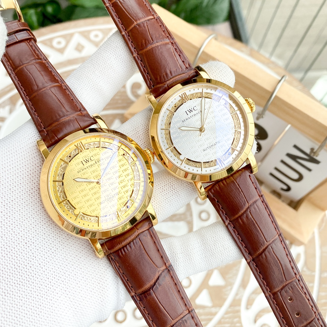 IWC- Fine men's watches Fully automatic mechanical movement, top 316 steel case and strap