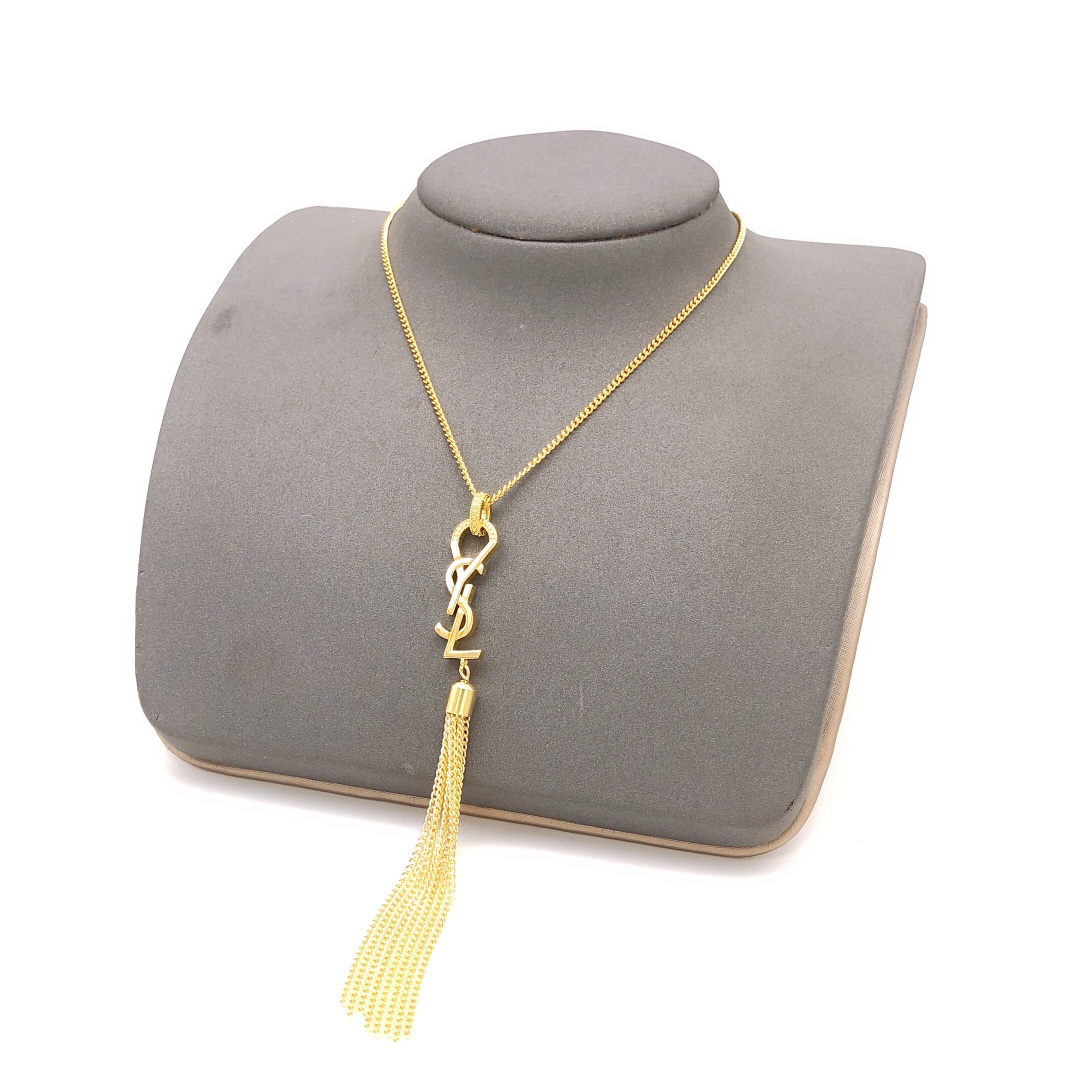 Saint Laurent YSL monogrammed tassel necklace