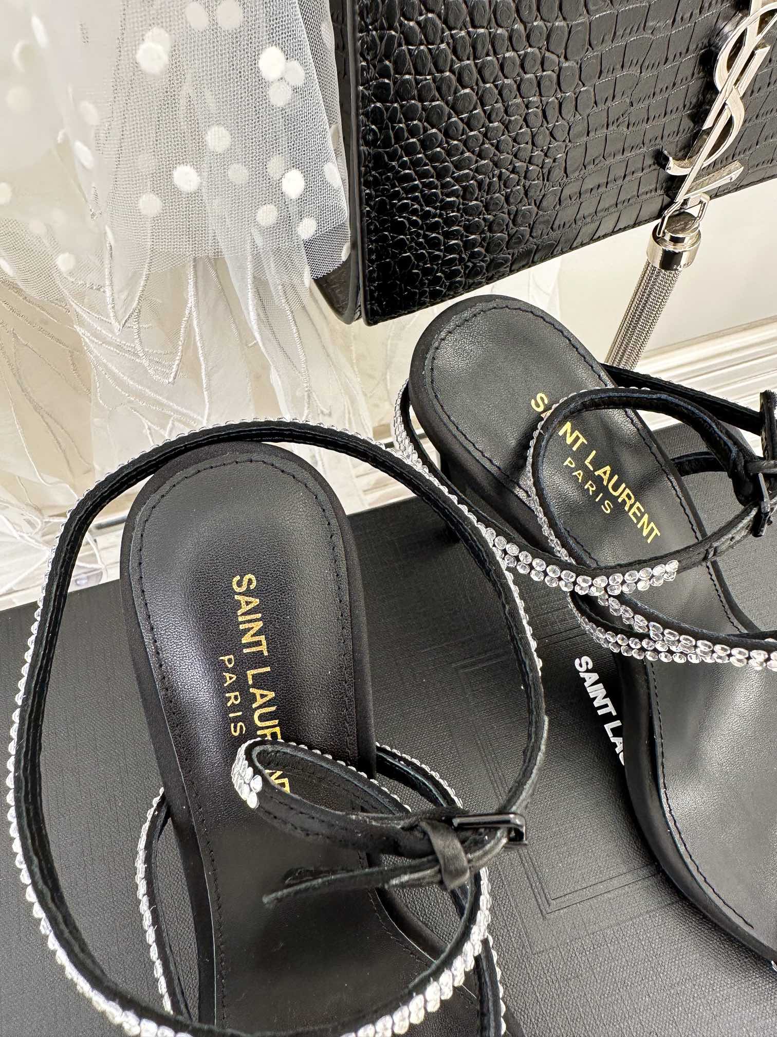 𝙎𝙖𝙞𝙣𝙩 𝙇𝙖𝙪𝙧𝙚𝙣𝙩 | 𝟐𝟎𝟐𝟑/𝐒𝐒 𝐧𝐞𝐰 YSL｜23s new high heel sandals Italian leather outsole