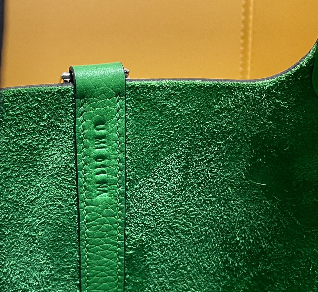 picotin18 bamboo green tc leather silver buckle