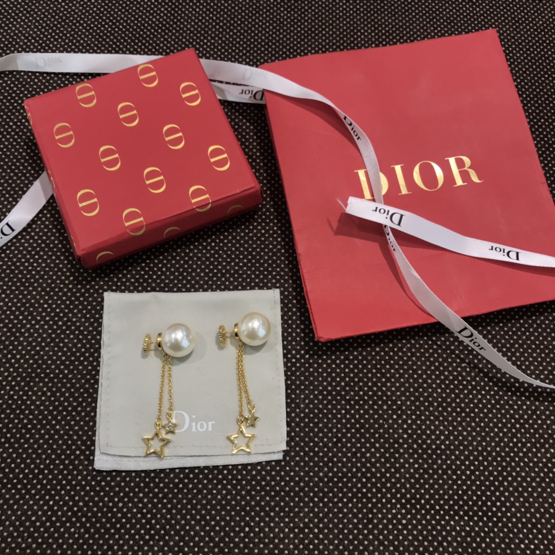 Dior stud earrings high quality original single sterling silver pins