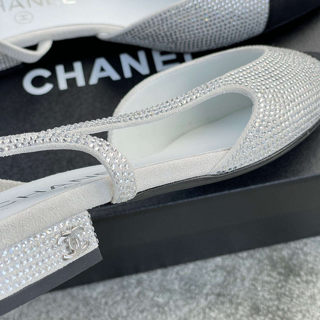 CHANEL classic sling back back hollow sandals Italy high density leather outsole