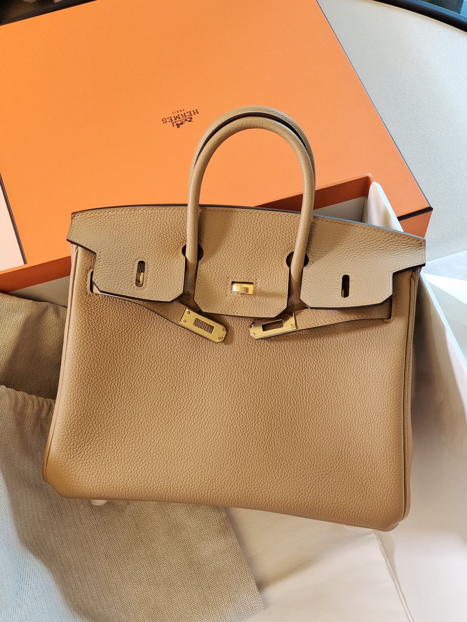 Birkin25 4B Cookie color togo gold buckle
