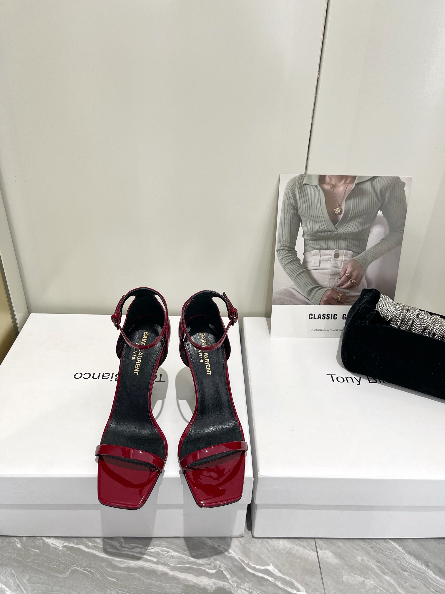 𝙎𝙖𝙞𝙣𝙩 𝙇𝙖𝙪𝙧𝙚𝙣𝙩 | 𝟐𝟎𝟐𝟐/𝐒𝐒 𝐧𝐞𝐰 YSL｜Saint Laurent silk diamond buckle high heels Imported silk