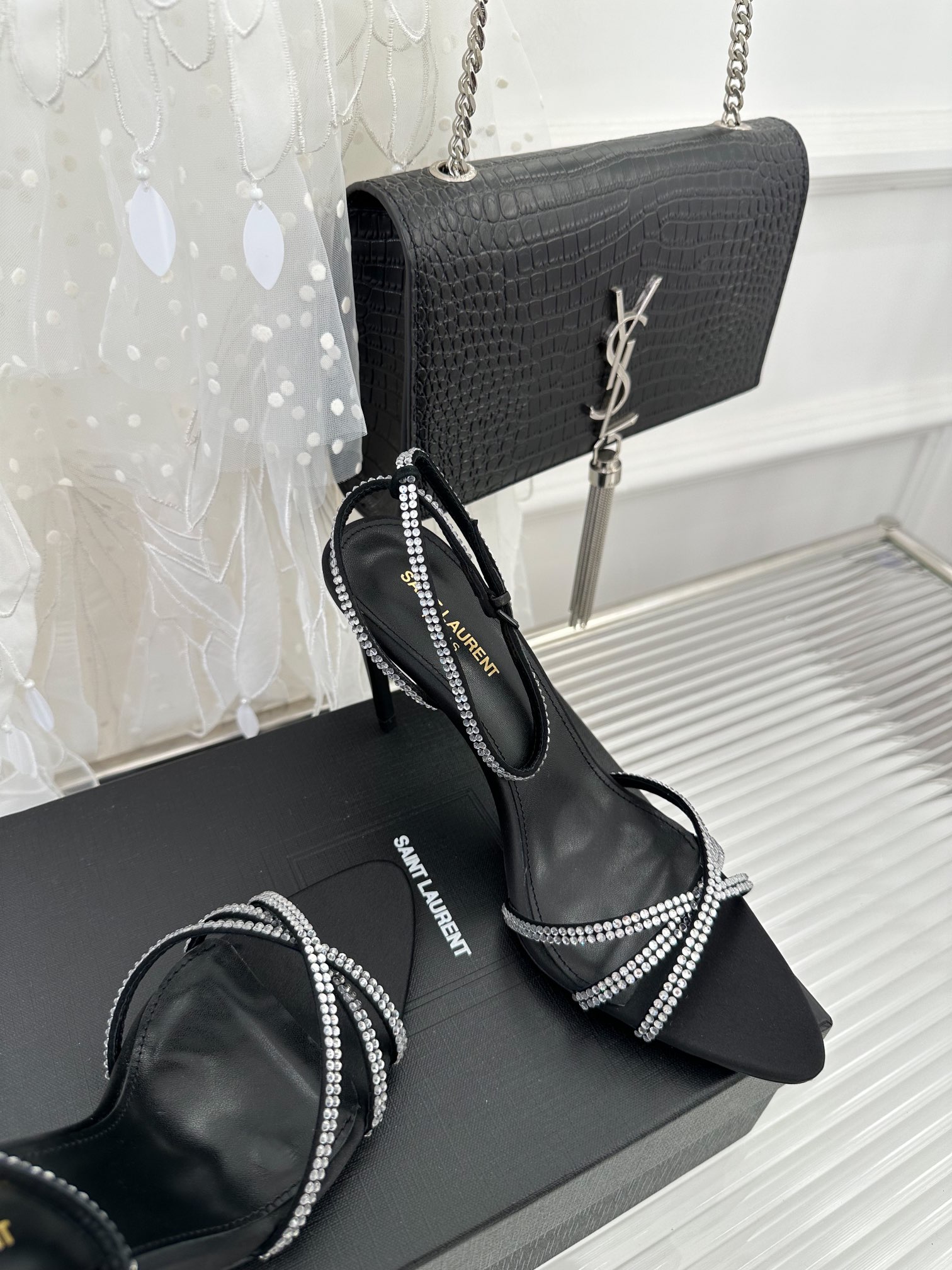𝙎𝙖𝙞𝙣𝙩 𝙇𝙖𝙪𝙧𝙚𝙣𝙩 | 𝟐𝟎𝟐𝟑/𝐒𝐒 𝐧𝐞𝐰 YSL｜23s new high heel sandals Italian leather outsole