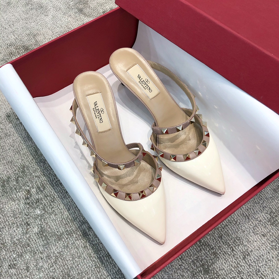 Valentino VT Collection One strap slant heel tow 6.5CM White