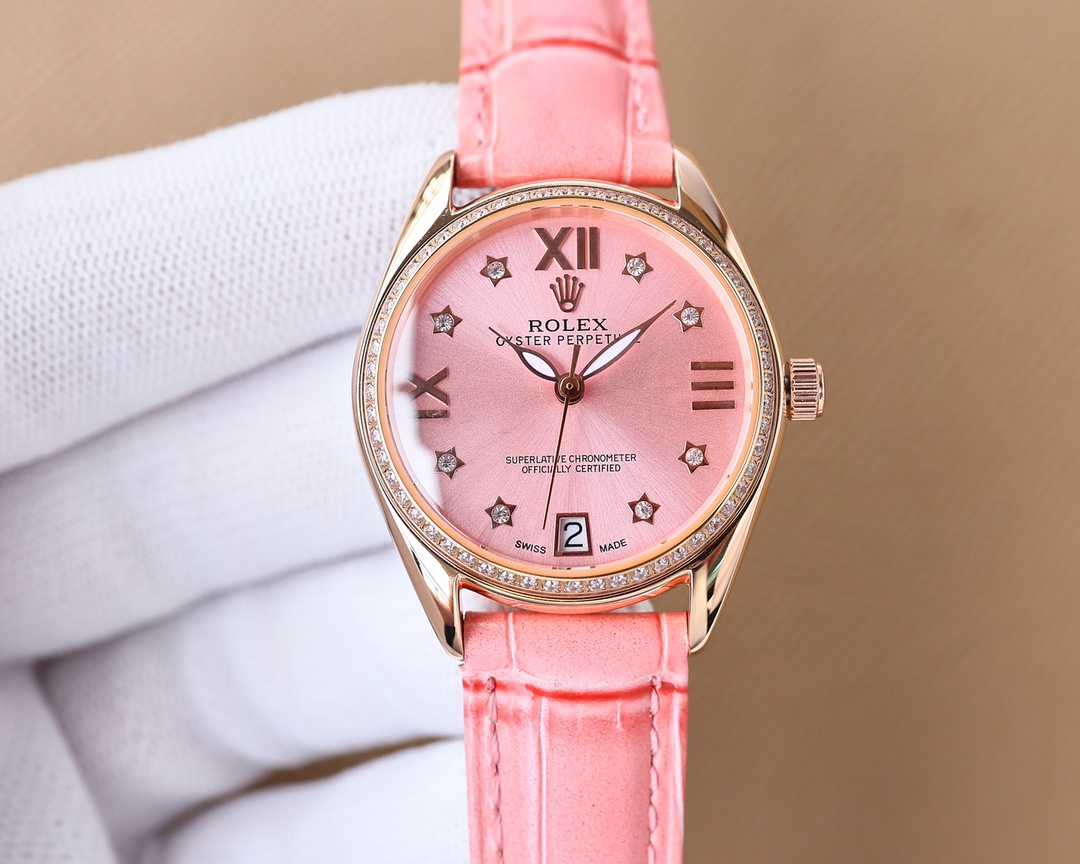 Rolex V8 version fashion women's watch simple three needle super luminous at night