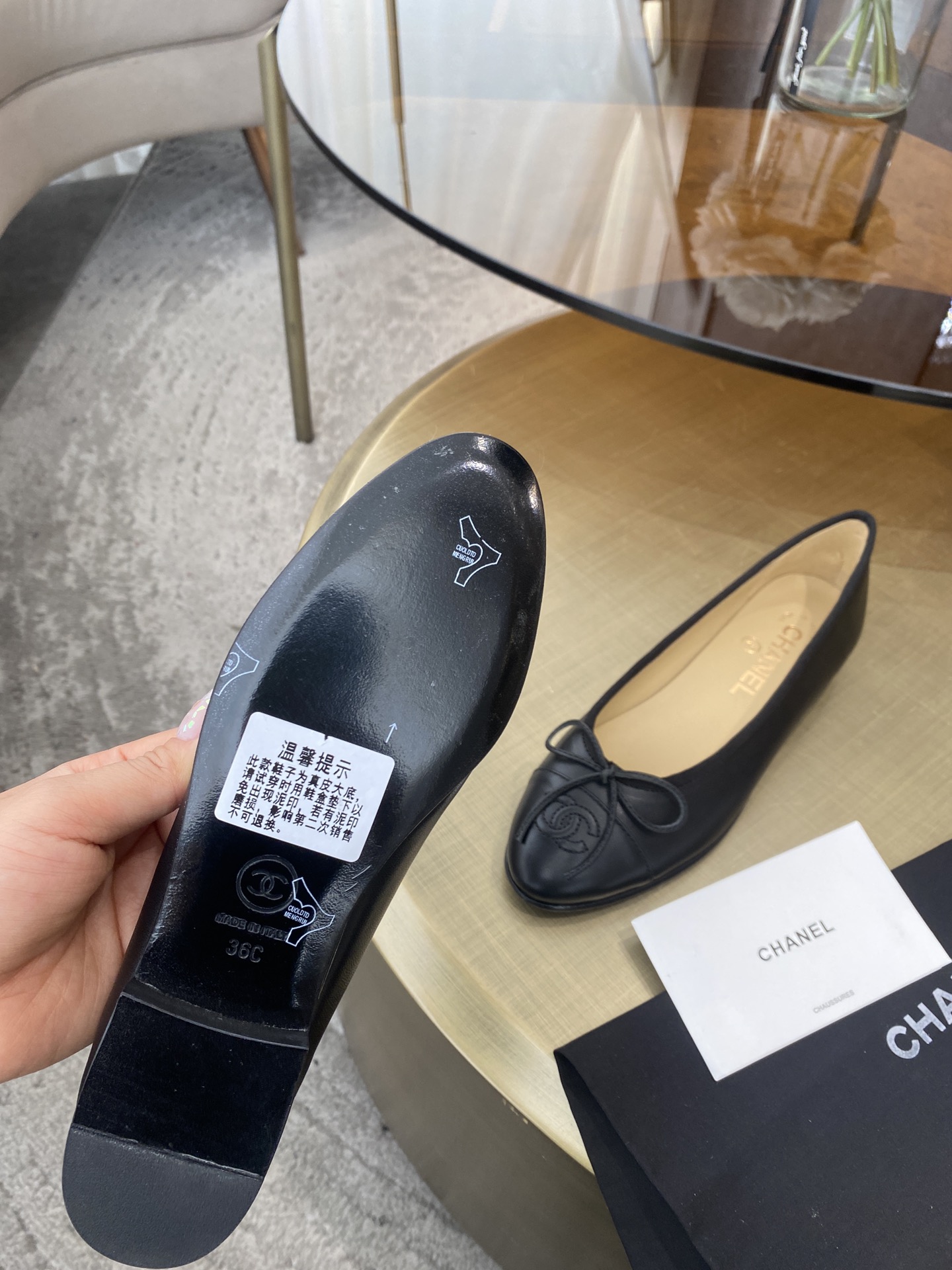 CHANEL ballet shoes Imported custom leather Italy imported leather outsole