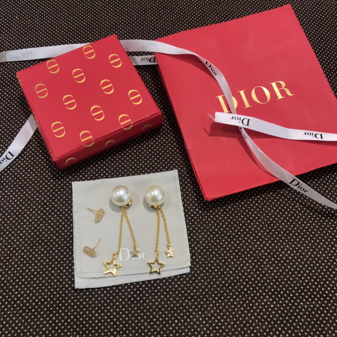 Dior stud earrings high quality original single sterling silver pins