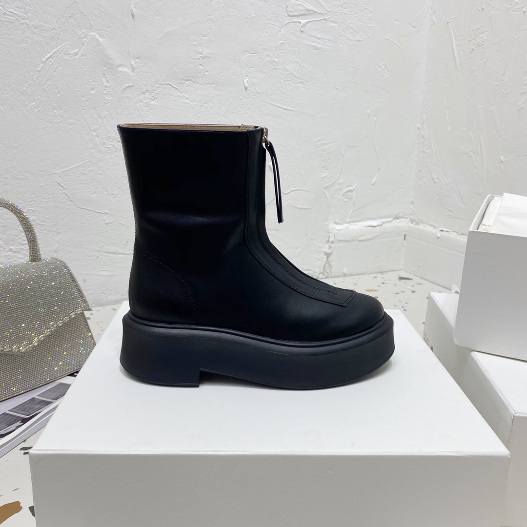 THE ROW - 2020 fall and winter classic thick-soled boots uppers original custom imported calfskin