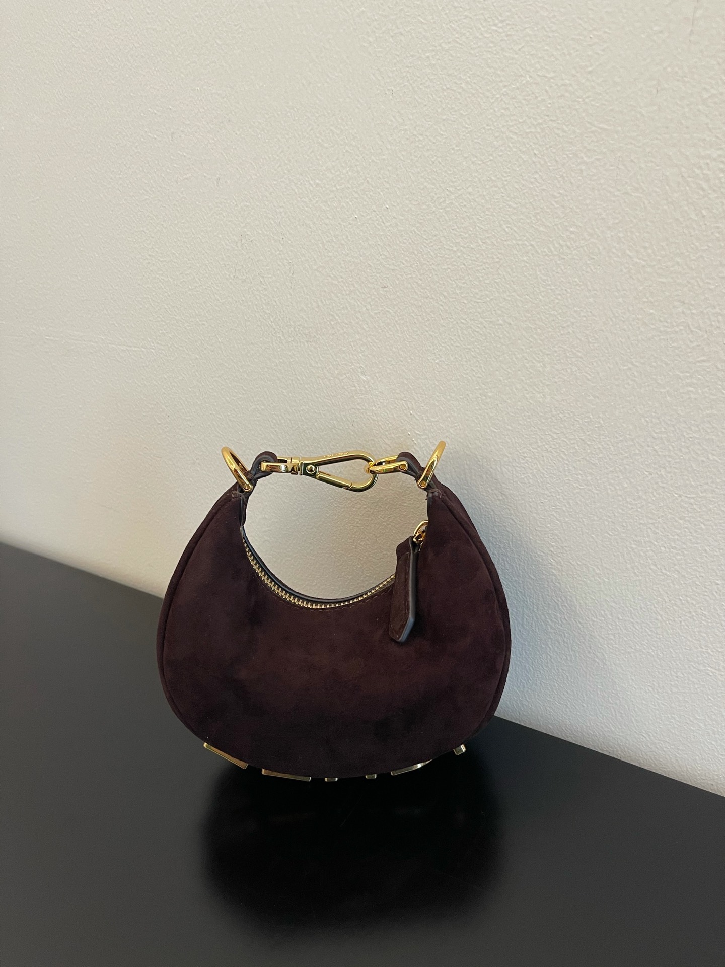FENDI praphy underarm bag sheep skin coffee