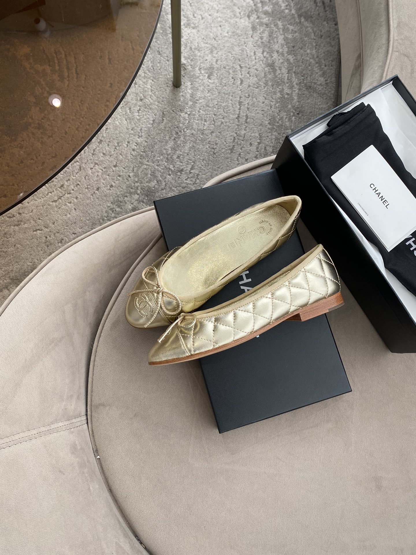 CHANEL ballet shoes Imported custom leather Italy imported leather outsole