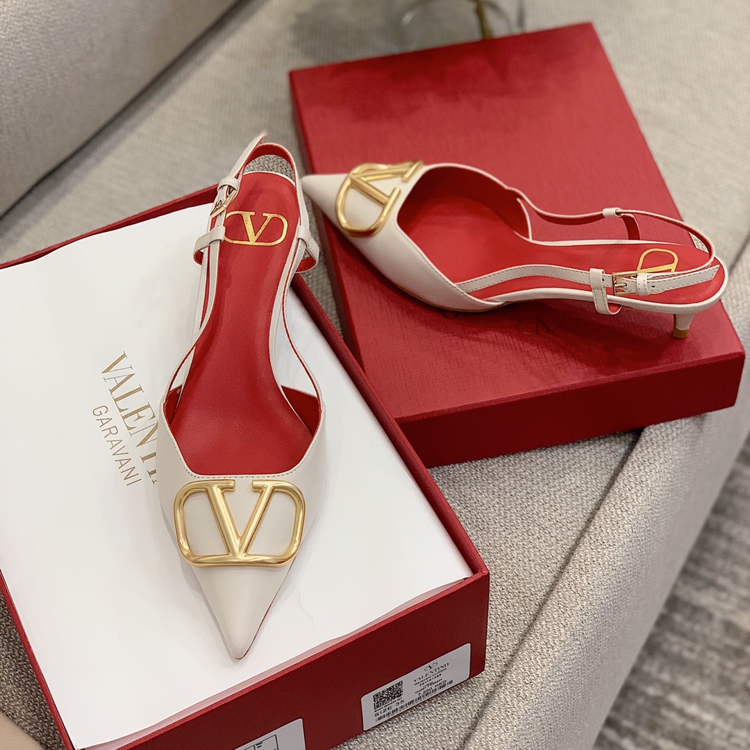 【Valentino】Valentino highest version of kitten heel sandals custom original top calfskin