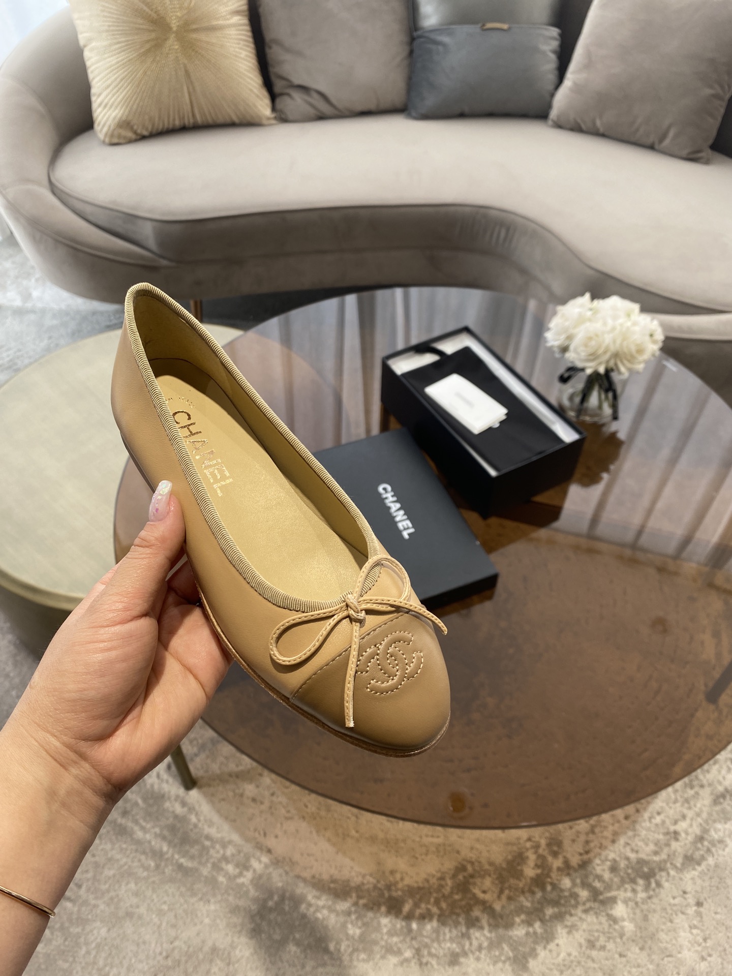 CHANEL ballet shoes Imported custom leather Italy imported leather outsole