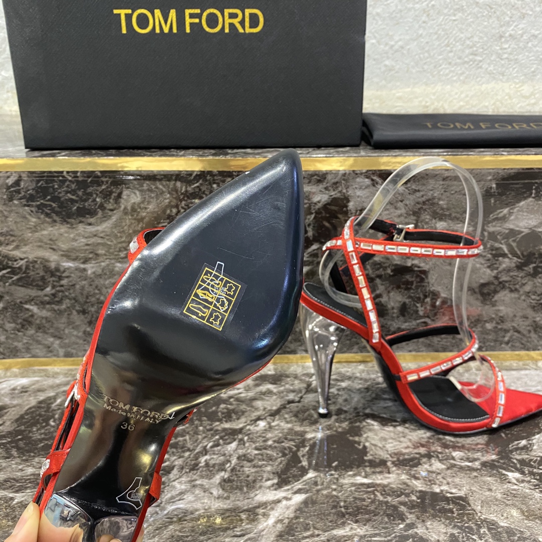 TOM FORD Spring/Summer 2020 counter main new products, pointed toe a word straps back hollow high heel sandals