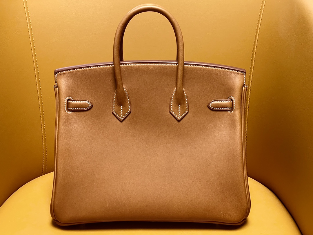 Birkin25 saddle leather gold brown gold buckle