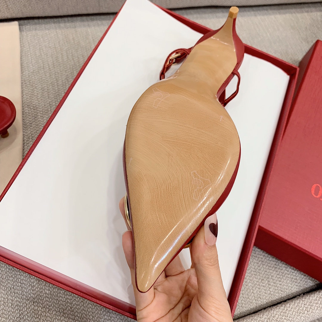 【Valentino】Valentino highest version of kitten heel sandals custom original top calfskin