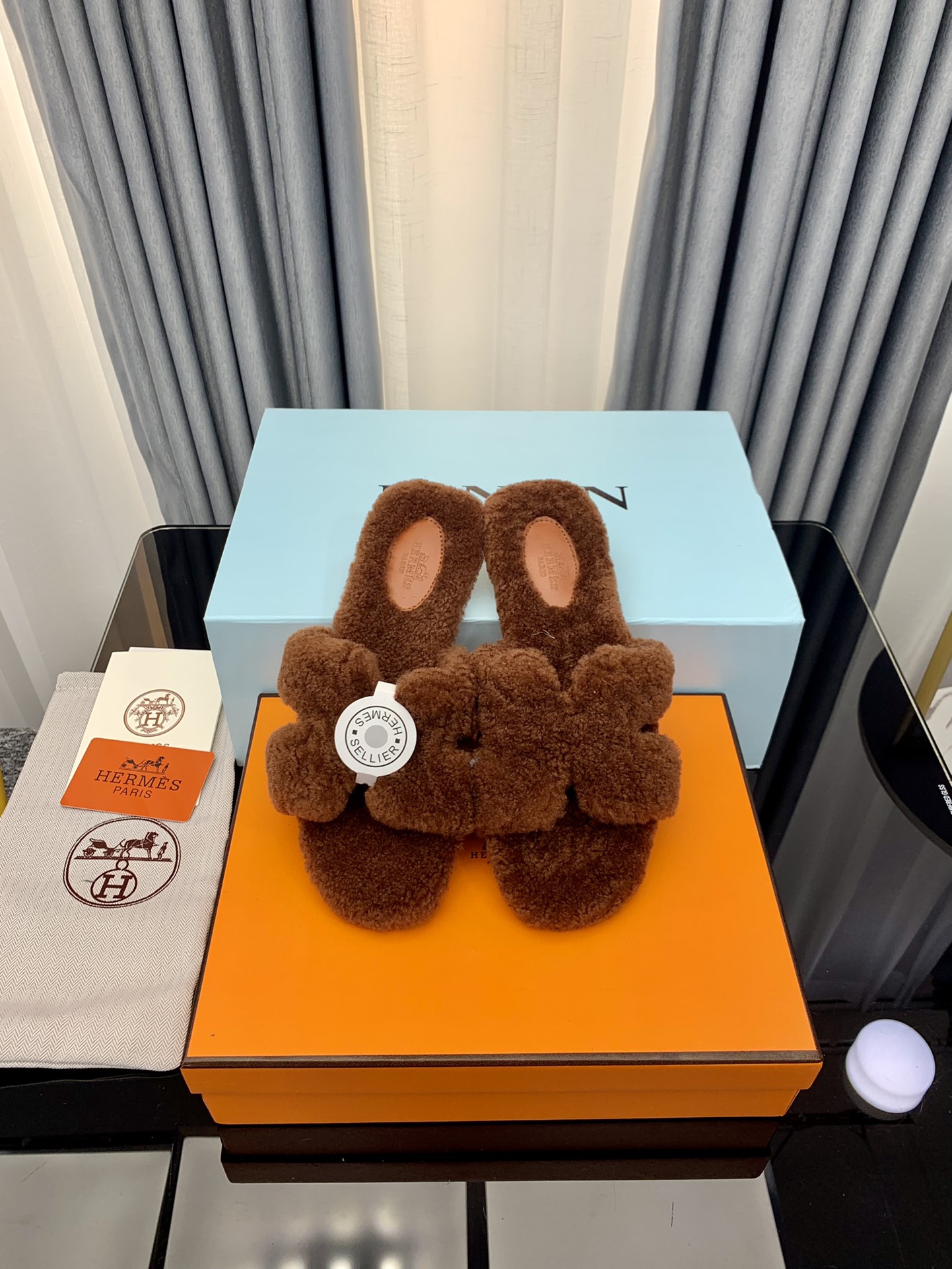 Hermes Autumn and Winter Flat Fur Drags