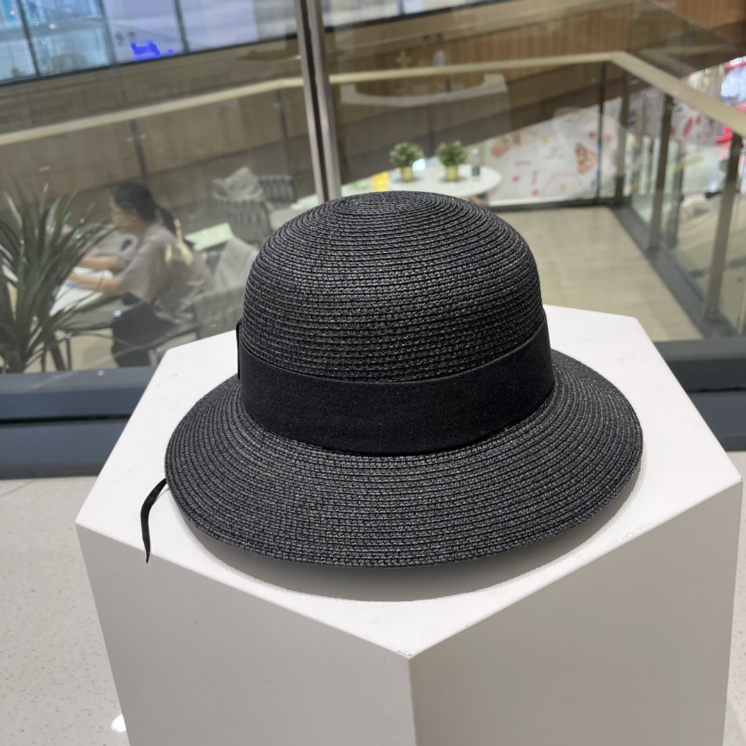 Chanel Straw Hat, Sun Hat, Sunshade Beach Hat, Head Circumference 57cm