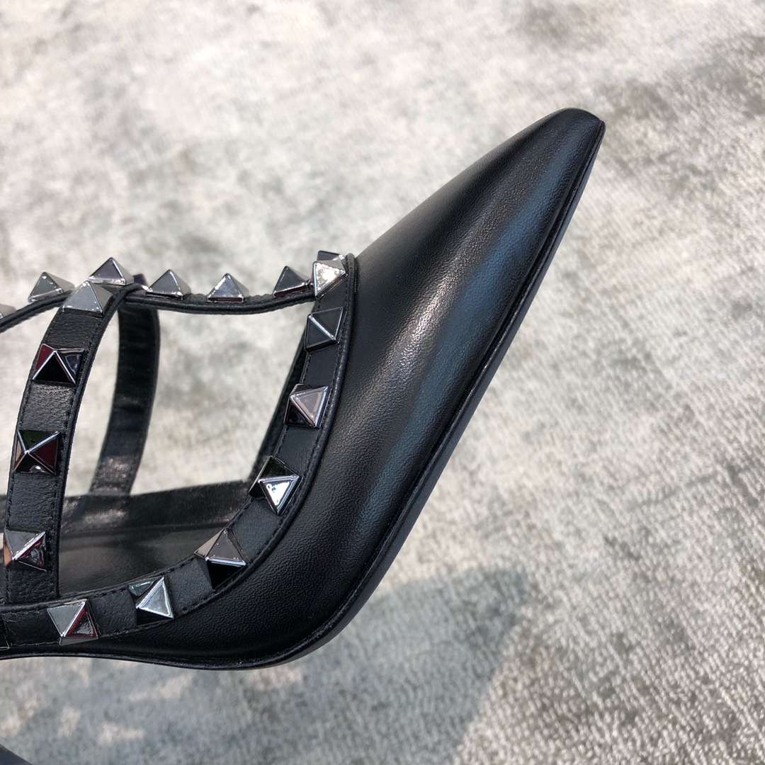 Valentino VT Collection Two Strap Mid Heel 10cm Black