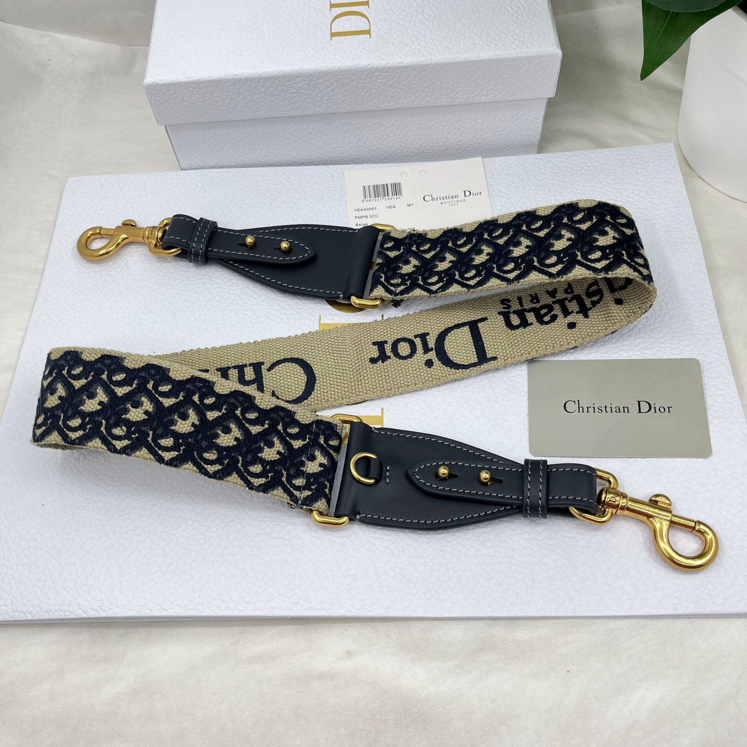 Dior Blue D shoulder strap