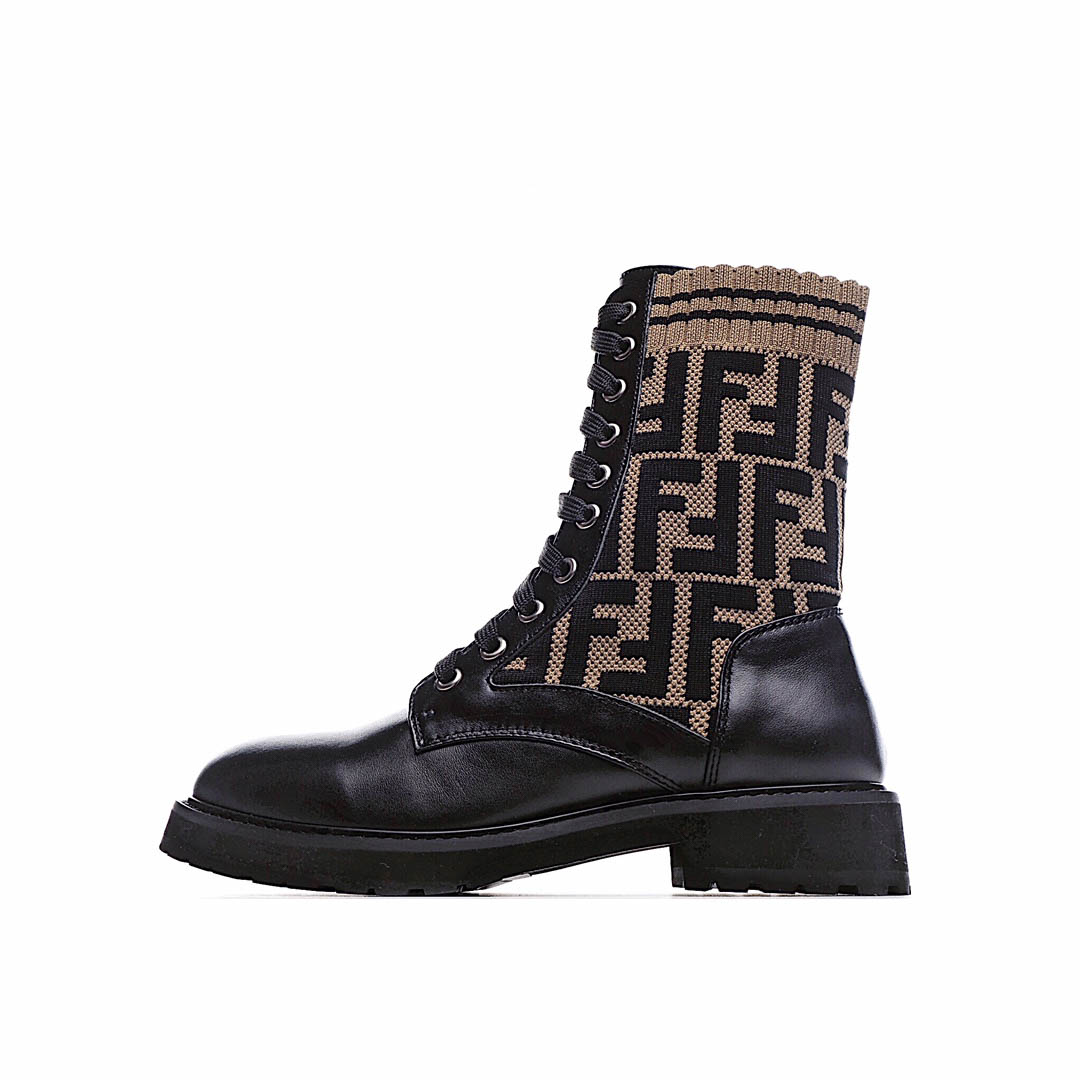 Fendi Knitted Stretch Martin Boots