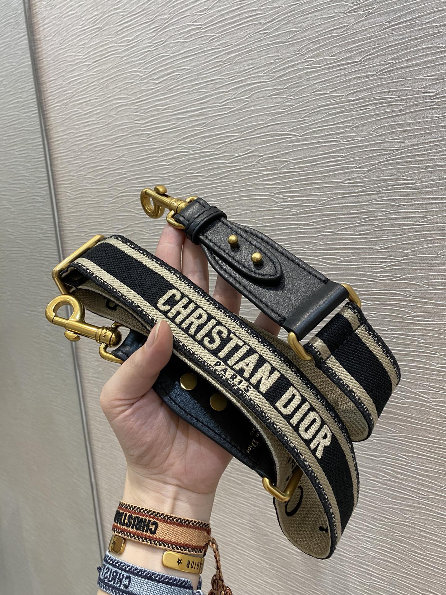 Dior Velvet Collection letter wide shoulder strap