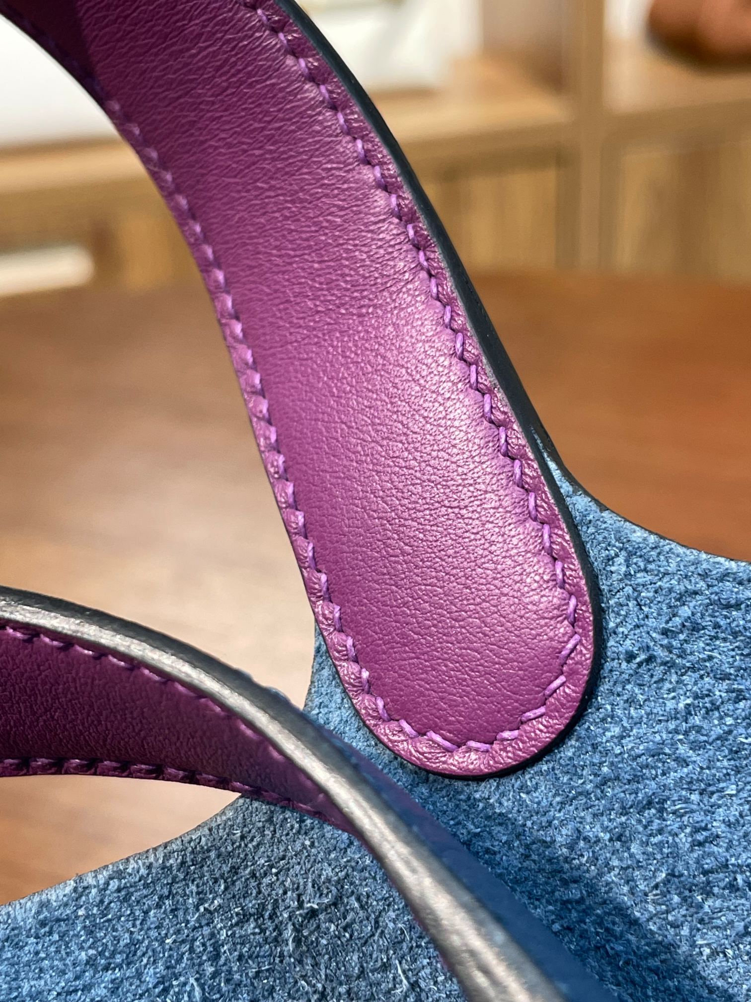 picotin18 deep blue sea anemone purple handle TC leather silver buckle