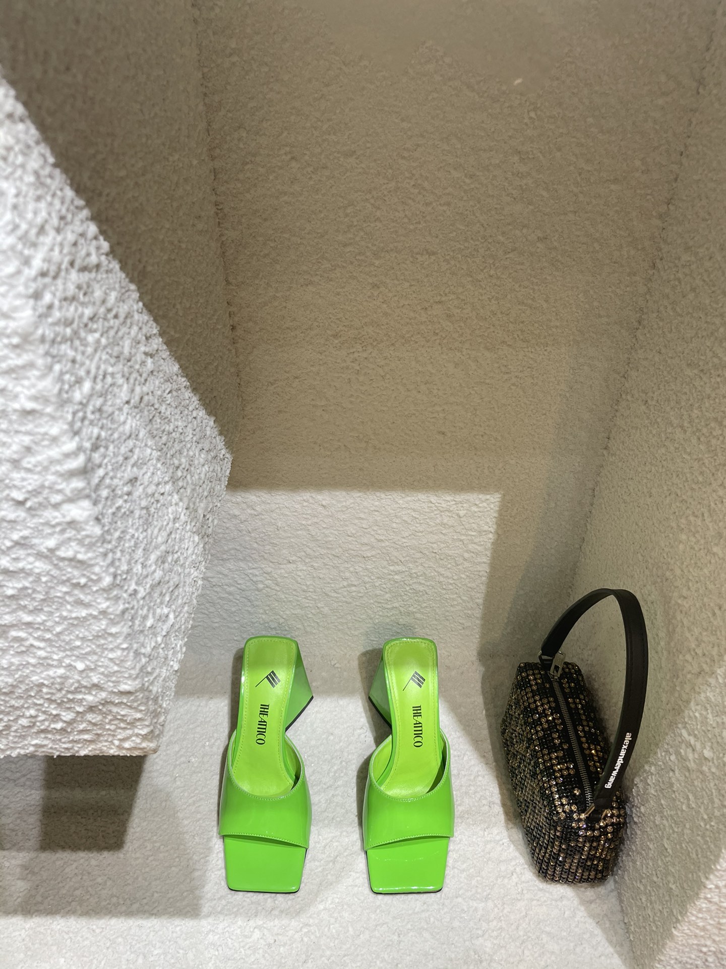 THE ATTICO | 𝟐𝟎𝟐𝟏/𝐒𝐒 𝐧𝐞𝐰 The attico triangle heel sandals lined with sheepskin leather genuine leather outsole