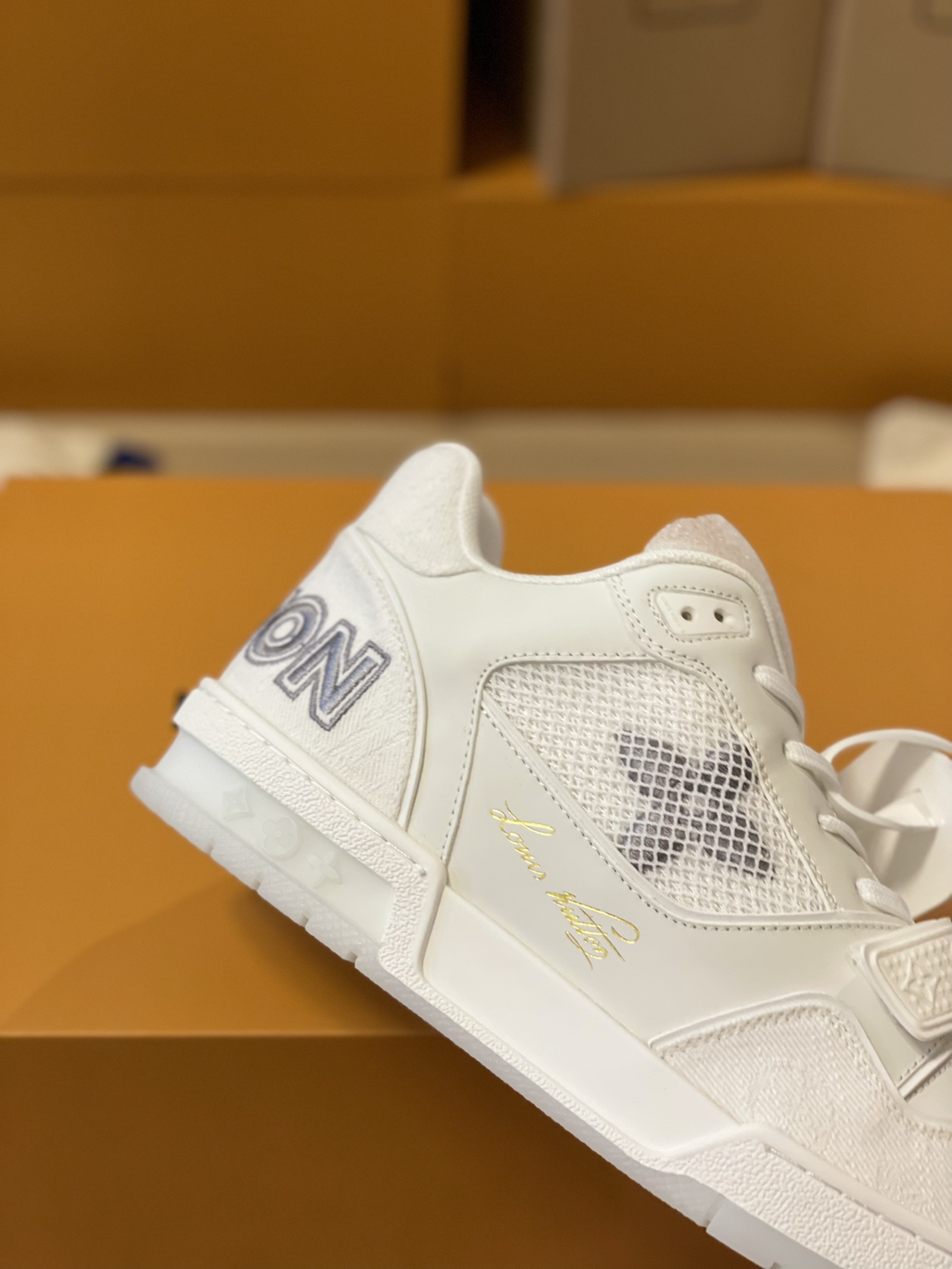 Louis Vuitton Trainer sneakers for couples, style 1A98UX