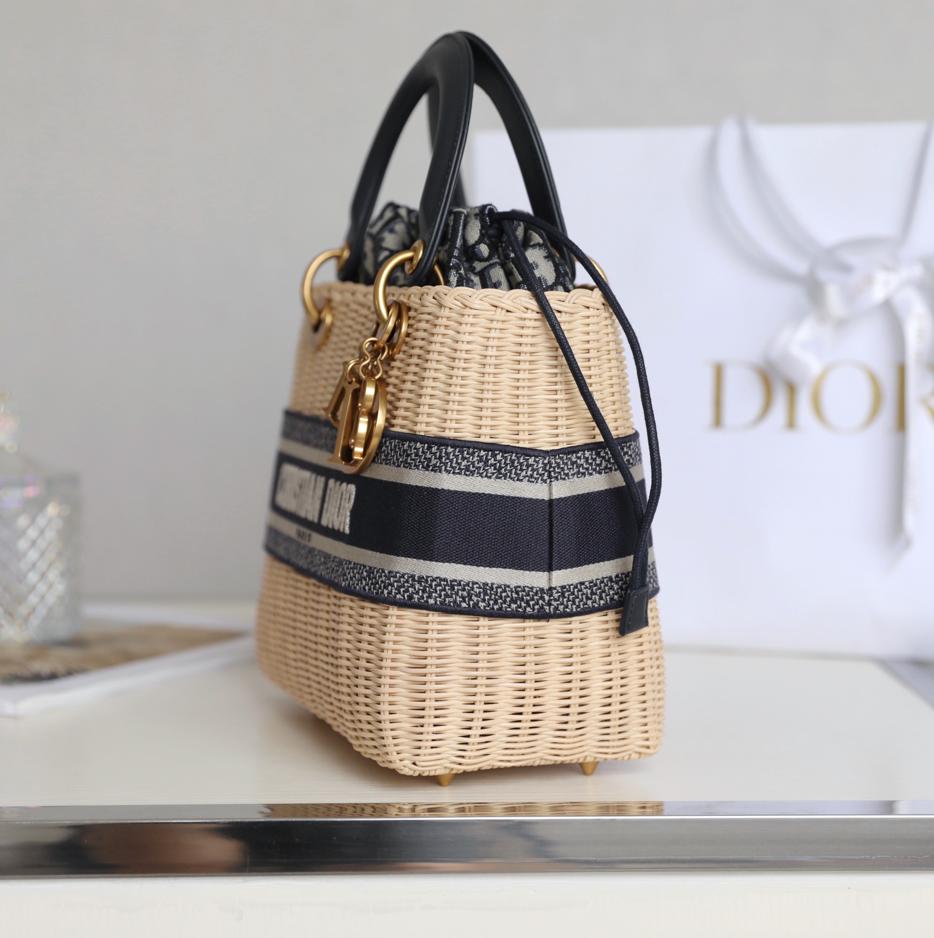 Dior Wicker Basket Bag