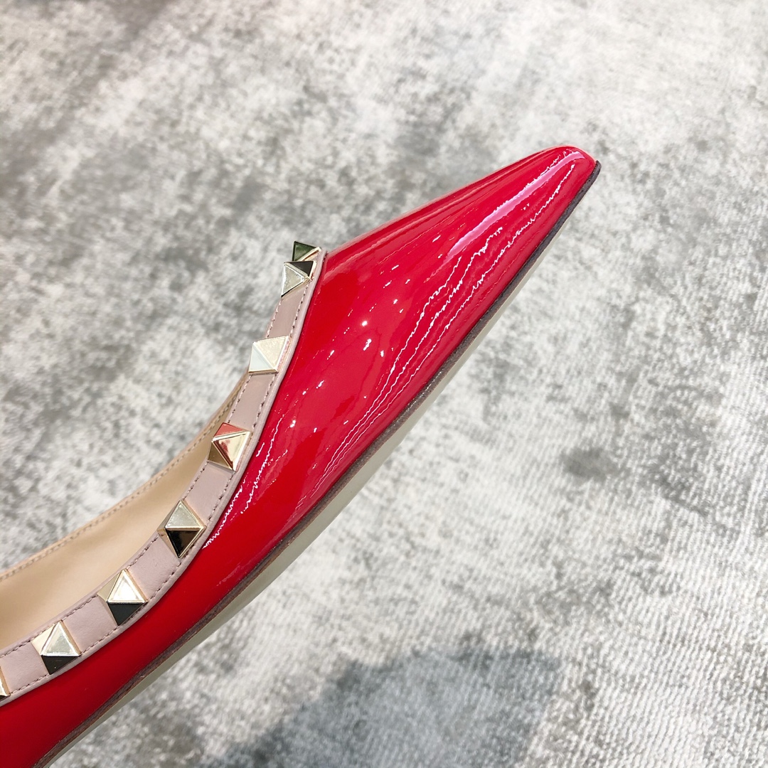 Valentino VT Collection Flats Patent Leather Red