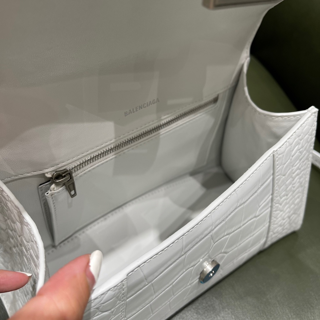 BALENCIAGA 𝐇𝐨𝐮𝐫𝐠𝐥𝐚𝐬𝐬𝐬 𝐒 crocodile-textured cowhide