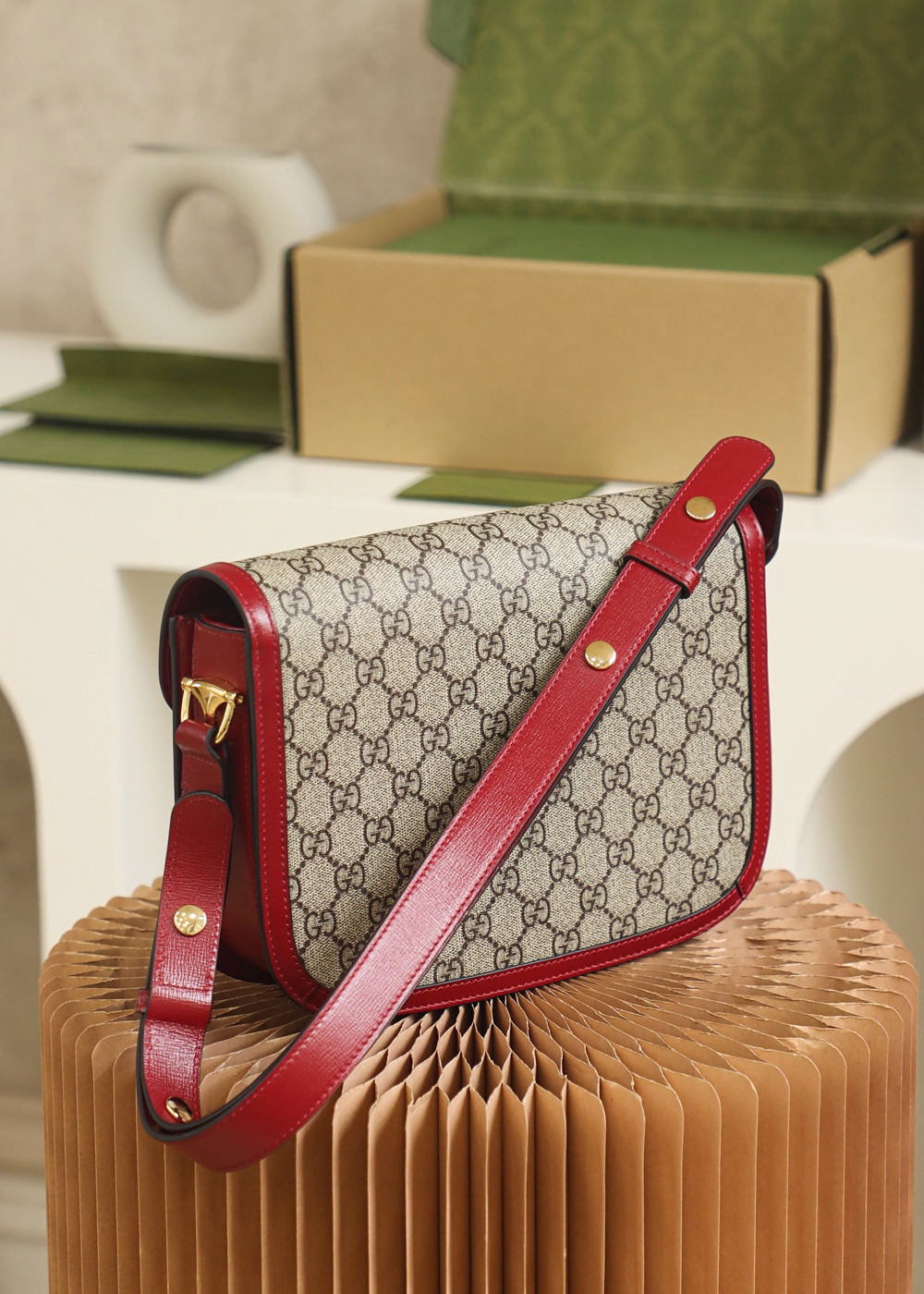 GUCCI ace product 𝐇𝐨𝐫𝐬𝐞𝐛𝐢𝐭 𝟭𝟵𝟱𝟱 saddle bag #602204