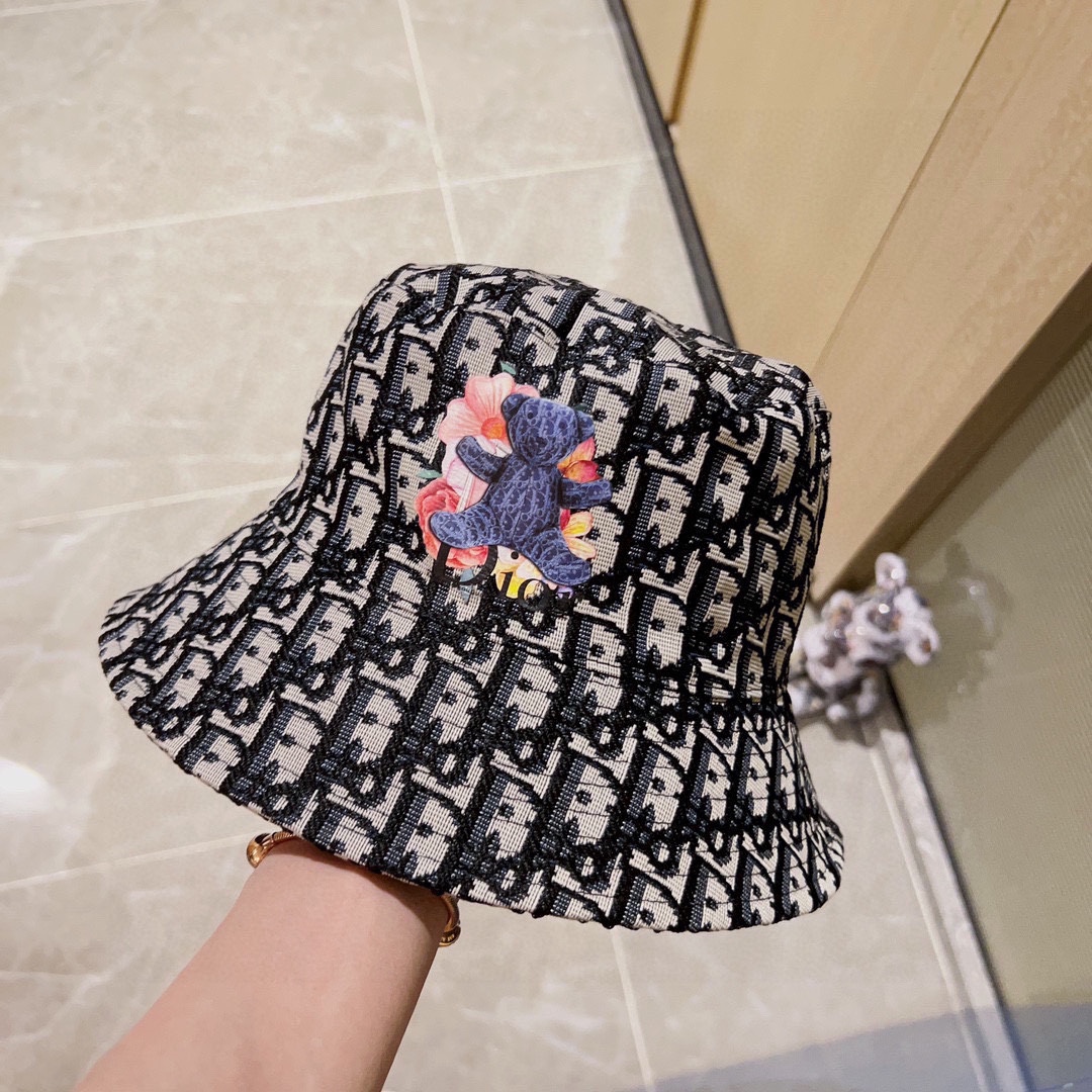 [DIOR Dior] 2023 spring and summer classic old flower fisherman hat