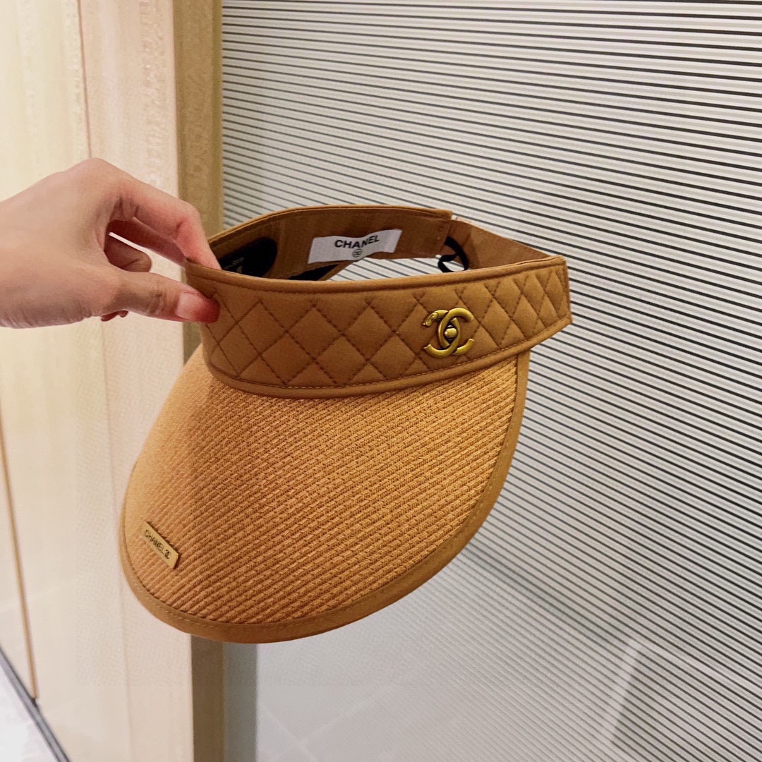 CHANEL sun visor empty top hat